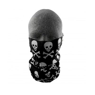 Zan Headgear Motley Neck Tube - Crossbones Black/White - OS