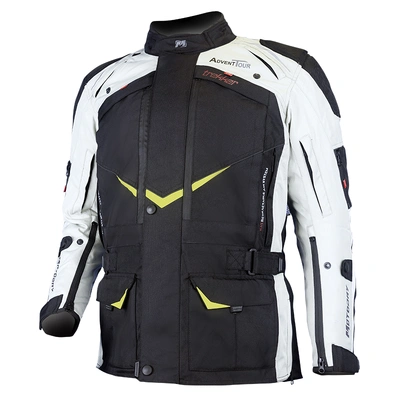 Motodry Trekker Adventure-Touring Jacket - Black/Grey/Fluro