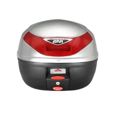 Givi Monolock Topcase Includes Universal Plate - 26L - Black/Silver/Red