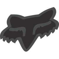 Fox Head Decal - Black - 7 Inch