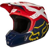 Fox V2 Preme Navy Red Helmet
