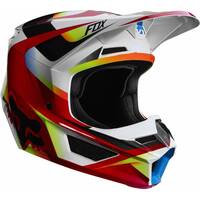 Fox Youth V1 Motif Red White Helmet