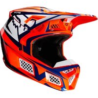 Fox V3 Idol Orange and Blue Helmet