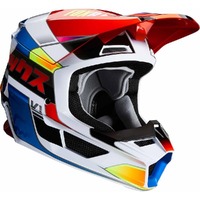 Fox Youth V1 Yorr Helmet - White/Red/Blue