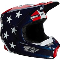 Fox V1 Ultra ECE Helmet - White/Blue/Red