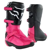 Fox Youth Comp Black Pink Boots