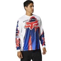 Fox Brushed Long Sleeve Jersey - White/Blue/Red