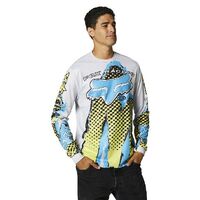 Fox Brushed Grey Blue Yellow Long Sleeve Jersey