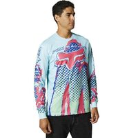 Fox Brushed Blue Red Long Sleeve Jersey