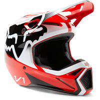 Fox V1 Leed DOT/ECE Helmet - Fluro Red