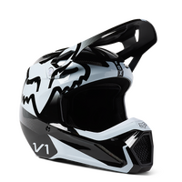 Fox Youth V1 Leed DOT/ECE Helmet - Black/White