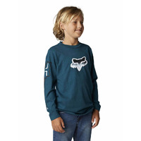 Fox Youth Vizen LS Tee - Heather Matte Blue