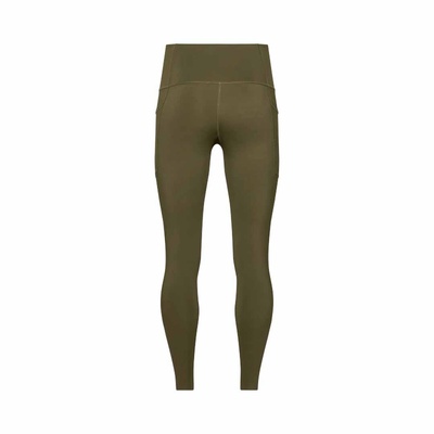 Fox Motive Womens Leggings - Olive Green
