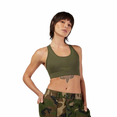 Fox Motive Womens Bra - Olive Green