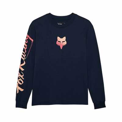 Fox Scripted LS Womens Tee - Navy