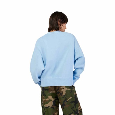 Fox Wordmark Ov Womens Fleece Crew - Cashmere Blue