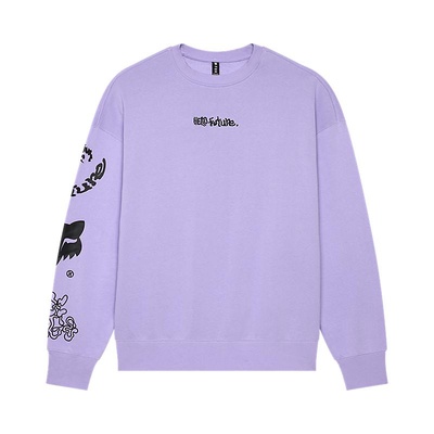 Fox Hello Future Oversized Fleece Crew - Lilac
