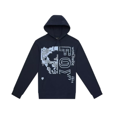 Fox Image Skull Fleece Pullover - Midnight