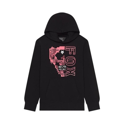 Fox Image Skull Youth Pullover Fleece - Black
