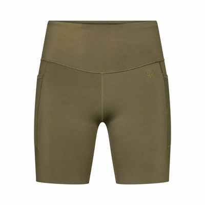 Fox Motive Womens Biker Short - Olive Green