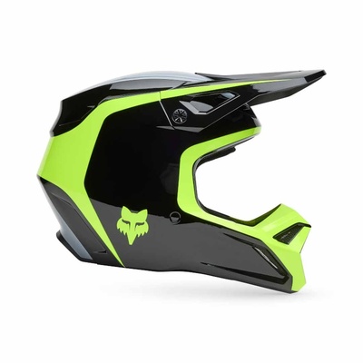 Fox V1 Flow MX Helmet - Black/Yellow