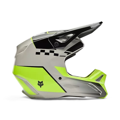 Fox 2026 Youth V1 Collect MX Helmet - Grey/Yellow