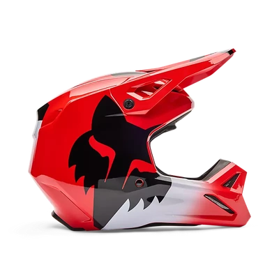 Fox 2026 Youth V1 Shield MX Helmet - Fluro Red