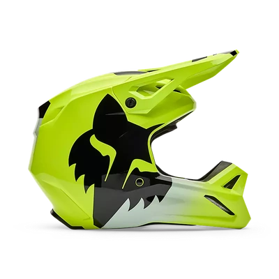 Fox 2026 Youth V1 Shield MX Helmet - Fluro Yellow