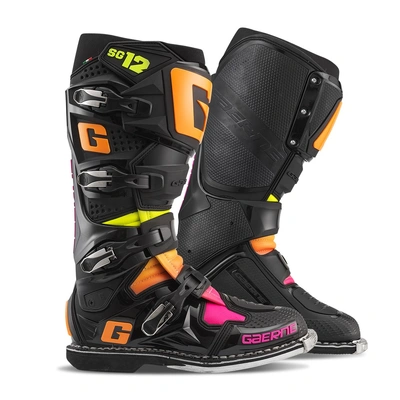 Gaerne SG-12 MX Boots - Black/Orange/Pink
