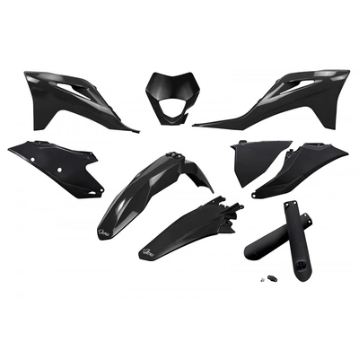 UFO Full Plastics Kit W/Headlight Shroud - Gas Gas EC/EC-F 21-23 - Black
