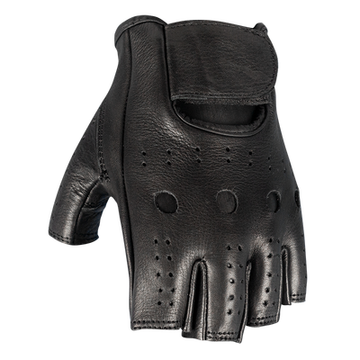Motodry Fingerless Leather Gloves - Black
