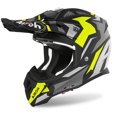 Airoh Aviator Ace Swoop MX Helmet - Yellow