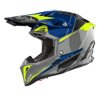 Airoh Aviator 3 Push MX Helmet - Blue