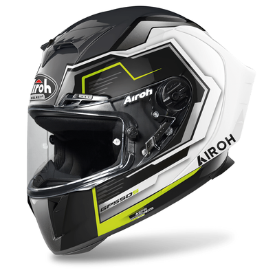 Airoh GP550 S  Rush Full Face Helmet - White/Yellow Gloss