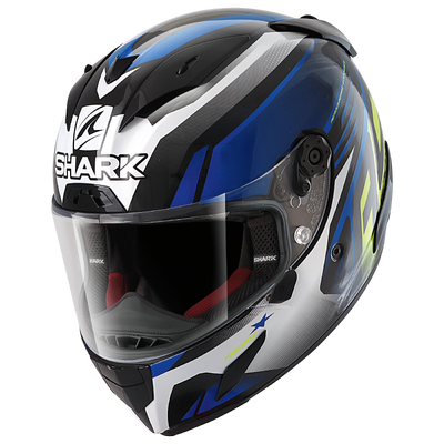 Race-R Pro Aspy Full Face Helmet - Black/Blue/Yellow