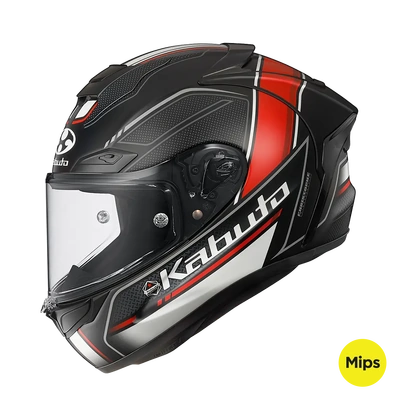 Kabuto F17 GP MIPS Forte Full Face Helmet - Flat Black/Red