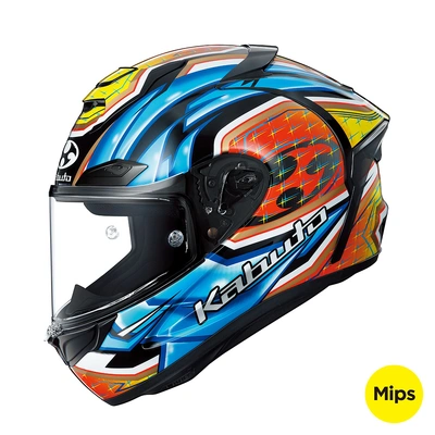 Kabuto F17 GP MIPS Glanz Full Face Helmet - Blue/Yellow