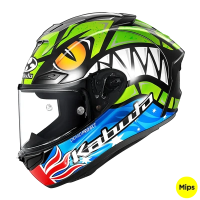 Kabuto F17 GP MIPS Remy Full Face Helmet - Green/Blue