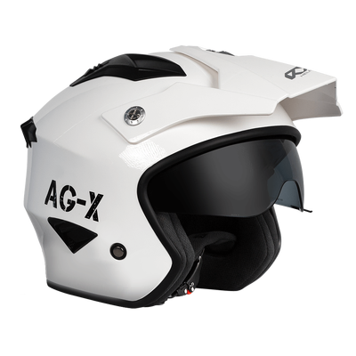 RXT AG X Open Face Helmet - Solid Gloss White - L