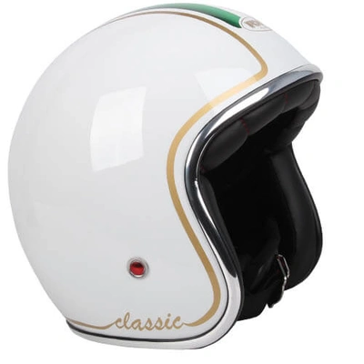 RXT A611C Classic Italy Open Face Helmet (No Studs) - White/Green/Red - XL