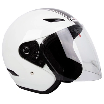 RXT A218 Metro Retro Helmet - White/Silver Stripe - L