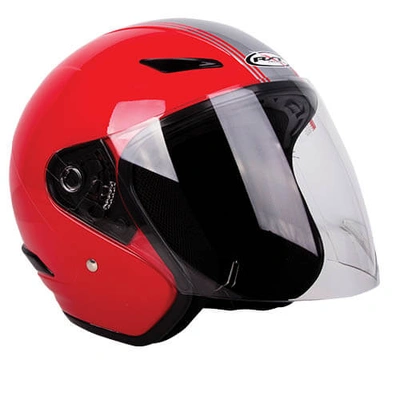 RXT A218 Metro Retro Helmet - Red/Silver Stripe - M