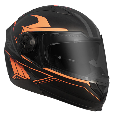 RXT 909 Modular Helmet - Matt Black/Neon Orange - S