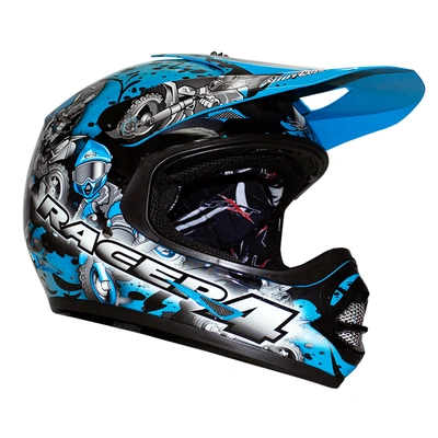 RXT Kids A717K Racer 4 MX Helmet - Blue - L