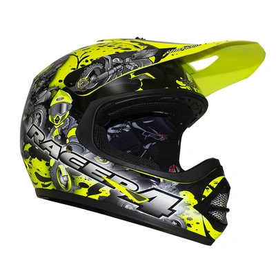 RXT Kids A717K Racer 4 MX Helmet - Fluro Yellow - XXS