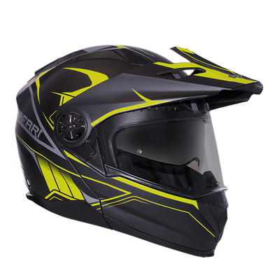 RXT 909P Safari Modular Helmet - Matt Black/Neon Yellow - S