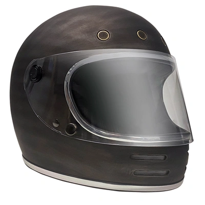 RXT A751 Stone Retro Full Face Helmet - Patina Black/Silver 