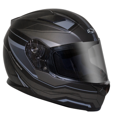 RXT 817 Street Missile Full Face Helmet - Matt Black/Silver - XS