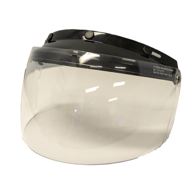 RXT Universal Open Face Flip Up Visor with Peak (3 Stud) - Clear