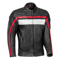 Ixon Pioneer Black White Red Leather Jacket